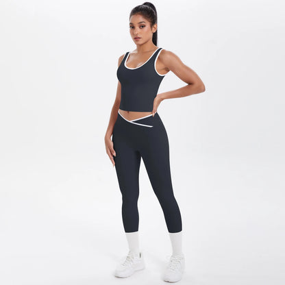 Conjunto de 2 piezas de pantalones de yoga con espalda descubierta y leggings para correr, de cintura alta, con estampado de melocotón y glúteos, para fitness y deportes.