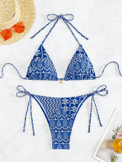 Conjunto de bikini para mujer, novedad de 2025, con tiras laterales ajustables, traje de baño de alta gama, sexy, de dos piezas, para playa, de verano, push up.