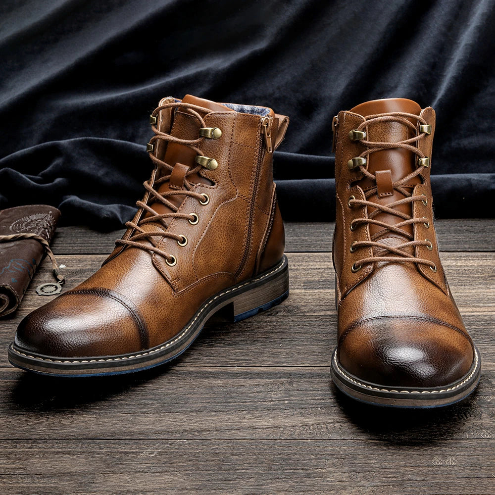 Botas retro para hombre, talla 7-13, moda 2023, cómodas botas de cuero para primavera.
