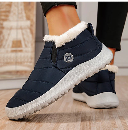 Botas de nieve cálidas para hombre, zapatillas de invierno de talla grande, zapatos de felpa para hombre, botines impermeables unisex, zapatos de trabajo para hombre, calzado