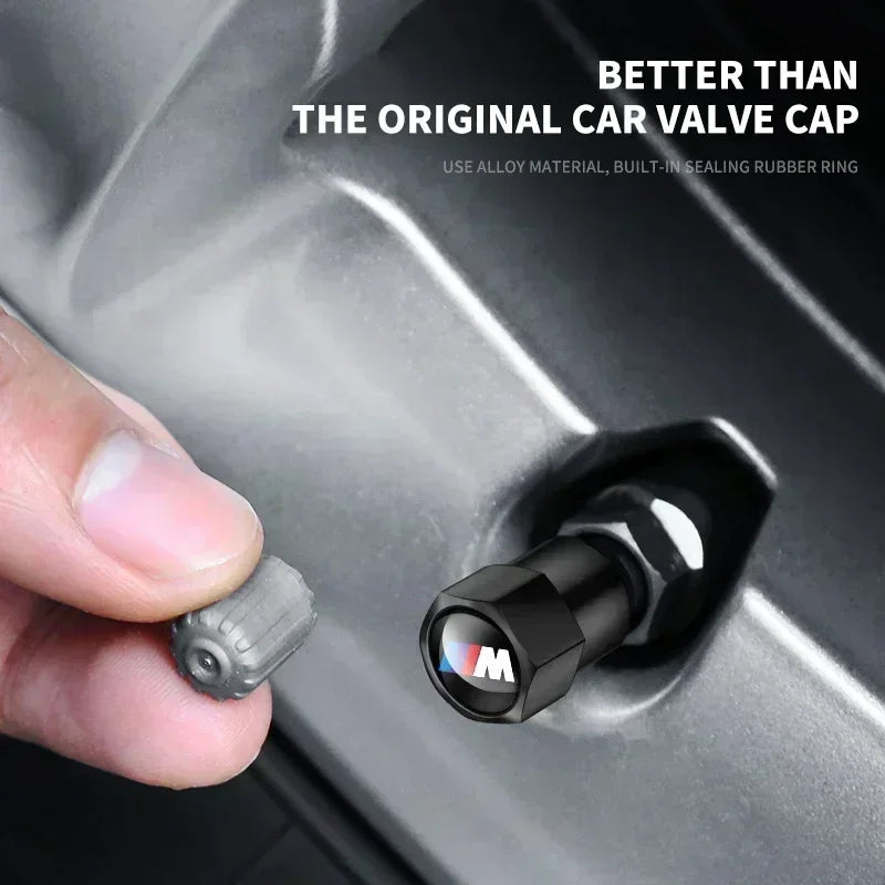 Juego de 4 tapas de válvula de aire para neumáticos de coche de metal para BMW M Performance E36 E60 E90 X2 X1 X3 X5 E46 E39 E70 M3 M5 M6