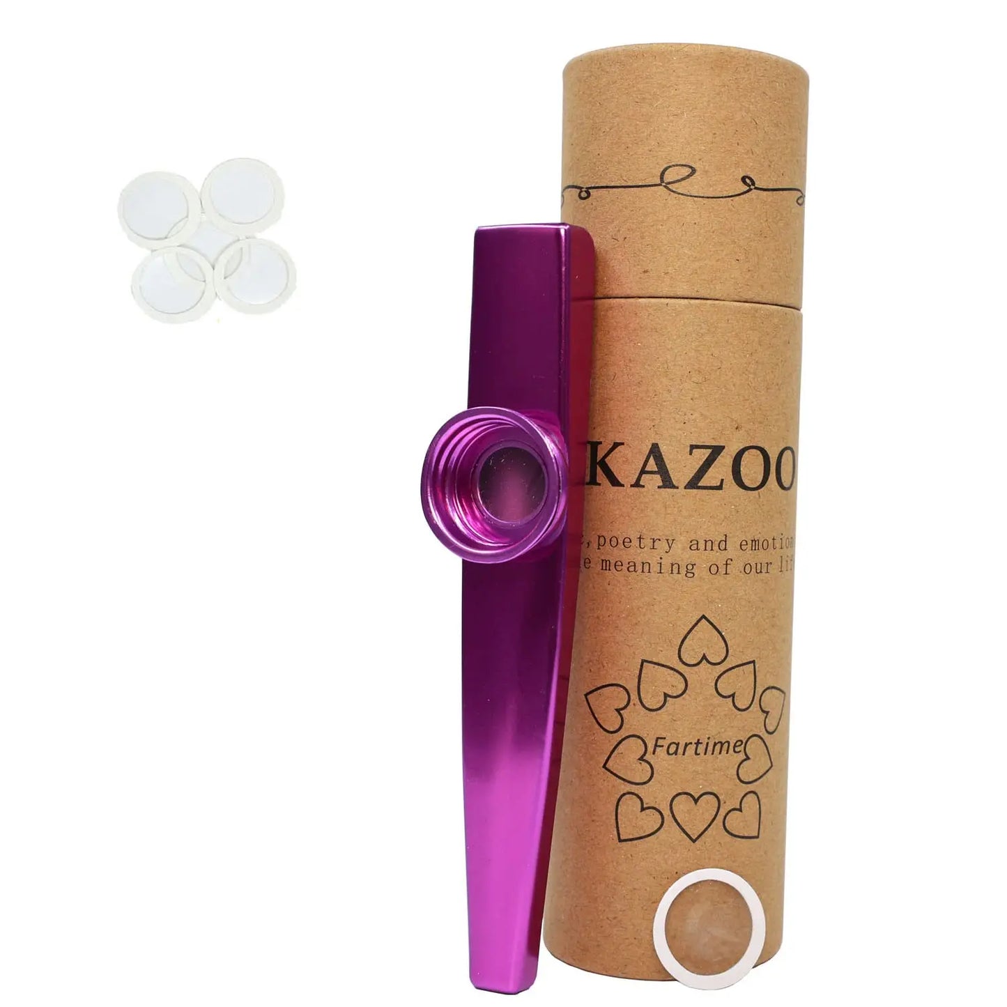 Kazoo metálico premium Miwayer | 5 diafragmas reemplazables y diseño portátil | Resonancia de calidad de estudio con elegante estuche de regalo