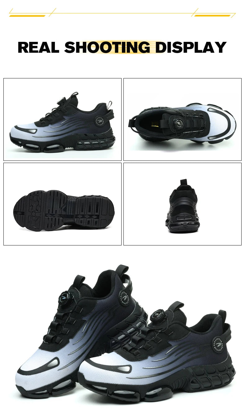 Work Safety Shoes Men Women Steel Toe Sneakers Air Cushion Indestructible Security Protection Safety Boots Size 47 48 Footwear