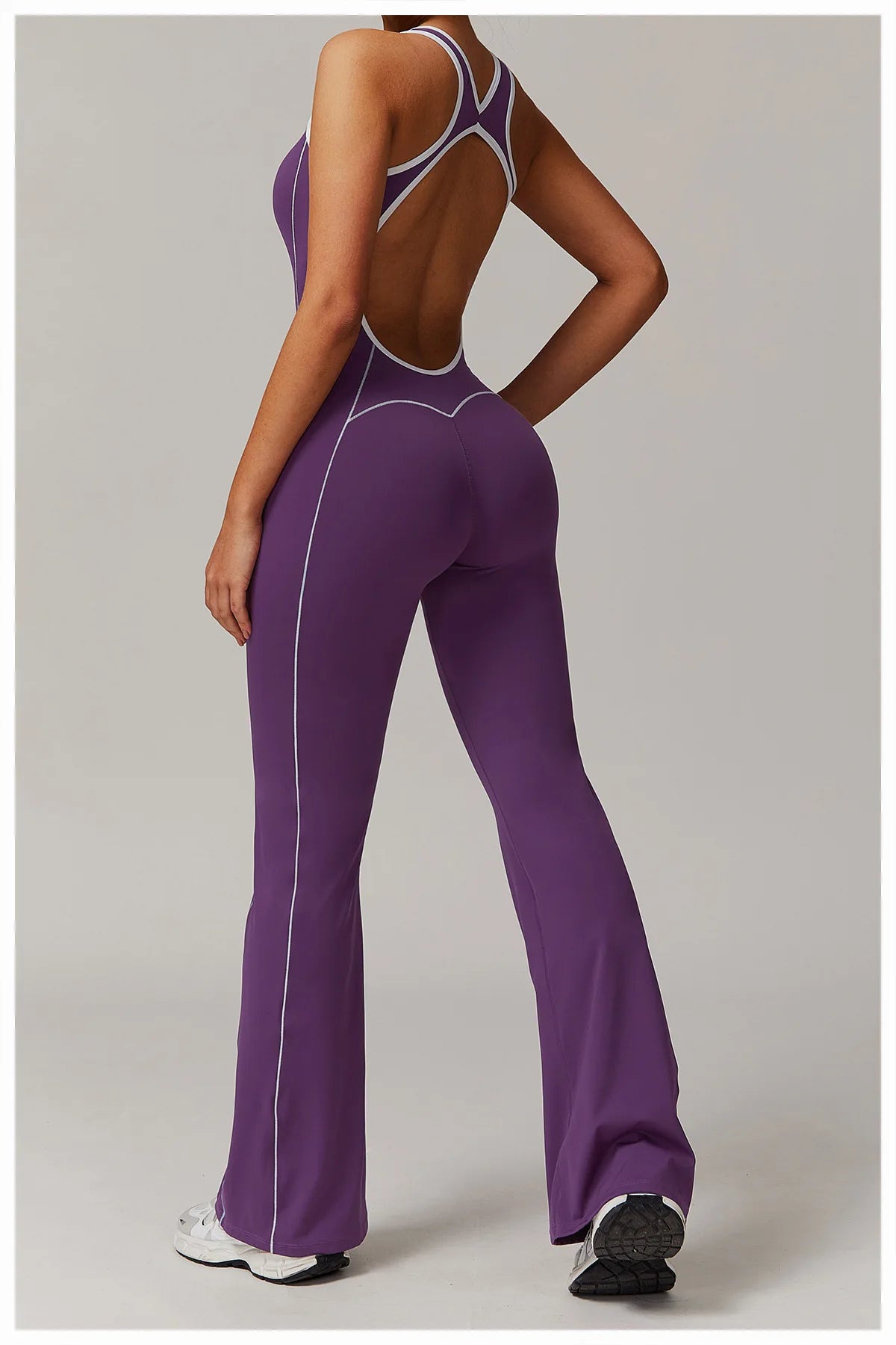 Conjunto de ropa deportiva de yoga con espalda cruzada para mujer, monos de una pieza con bloques de color, monos deportivos sin mangas, conjunto de gimnasio