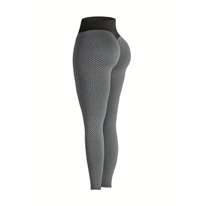 Women's High Waist Leggings Hip Lifting Honeycomb Yoga Pants