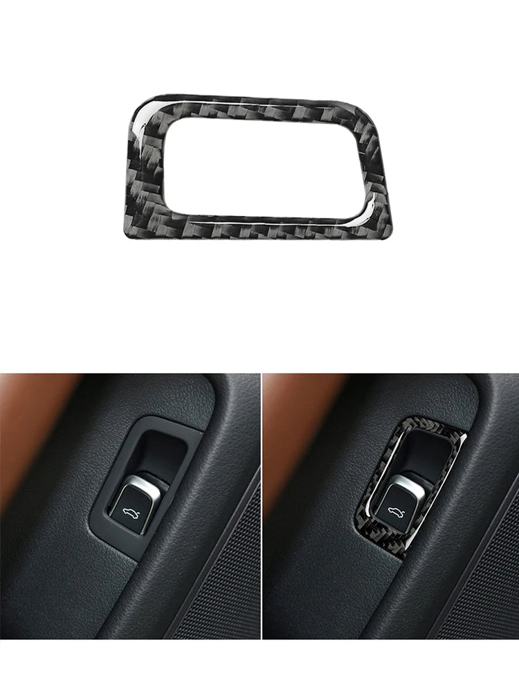 Accesorios decorativos para el interior del coche Audi A6 A7 2012 2013 2014 2015 2016 2017 2018, pegatinas negras de fibra de carbono, embellecedor de cubierta.