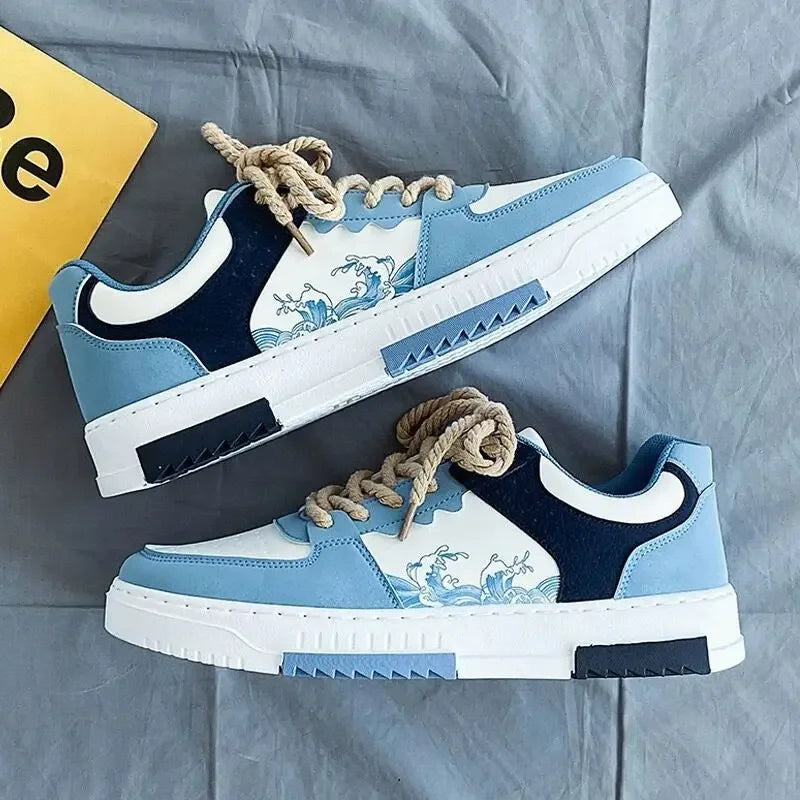 Zapatos de hombre versátiles de suela gruesa y modernos, primavera 2024, nuevos estilos, transpirables, blancos, informales, deportivos, calzado de hombre sin cuero.