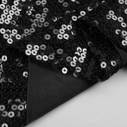 Women Summer Luxury Sexy Backless Halter Black Mesh Sequins Maxi Long Gowns Dress Elegant Sparkly Evening Party Club Dress