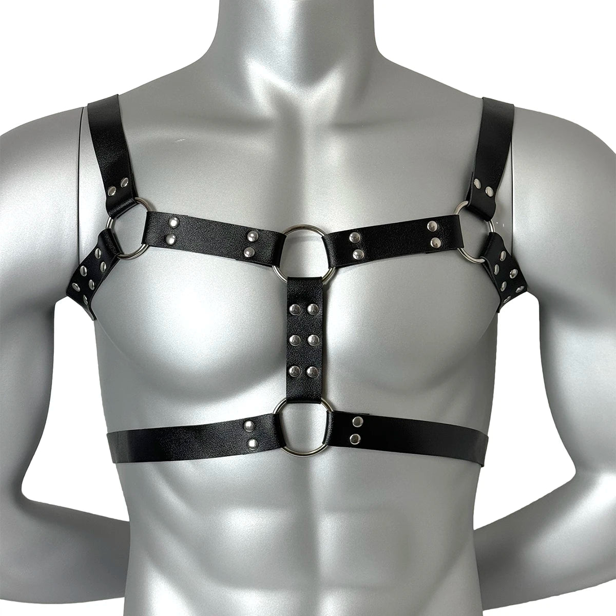 Ropa fetichista para hombres, cinturón de pecho de cuero sintético, arnés ajustable, BDSM, gótico, punk, accesorios eróticos, lencería bondage.