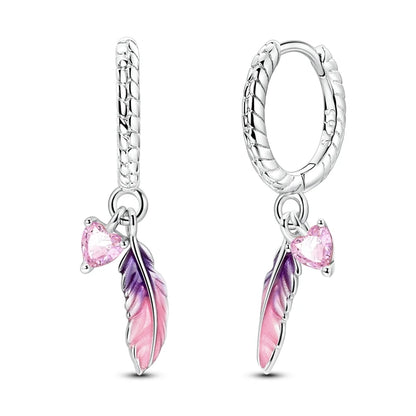 Pendientes de plata de ley 925 con diseño de mariposa, abeja, mariquita y flor de arcoíris para mujer, joyería de moda para fiestas de cumpleaños, regalos