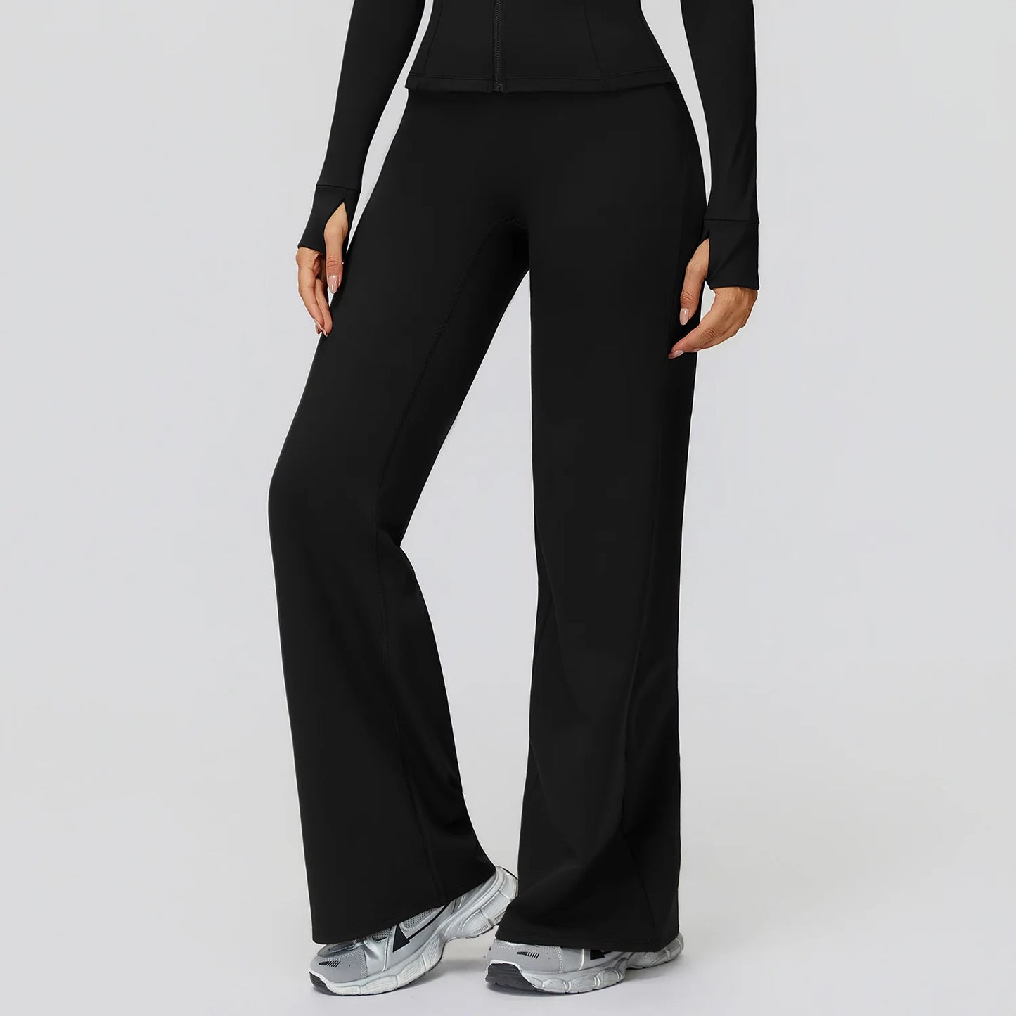 Women High Waist Wide Leg Pants Leggings Fitness Bell-bottoms Yoga Flared Leggings Push Up Gym Workout Flared Pants Sportswear