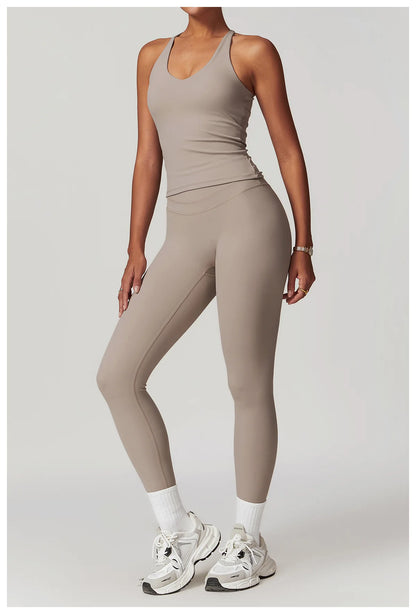 SWELTERING Conjunto de 2 piezas de ropa deportiva para mujer, conjunto de yoga, ropa deportiva para gimnasio, trajes de yoga, conjunto de fitness, chándales, sujetador deportivo, leggings para gimnasio
