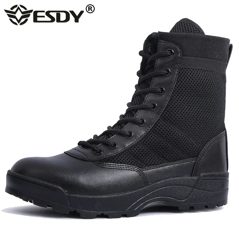 Botas de combate para hombre, botines tácticos de caña alta (tallas 36-46), calzado de seguridad para trabajo, botas de motociclista.