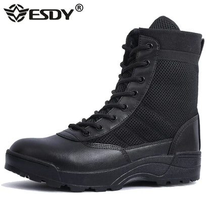 Botas de combate para hombre, botines tácticos de caña alta (tallas 36-46), calzado de seguridad para trabajo, botas de motociclista.