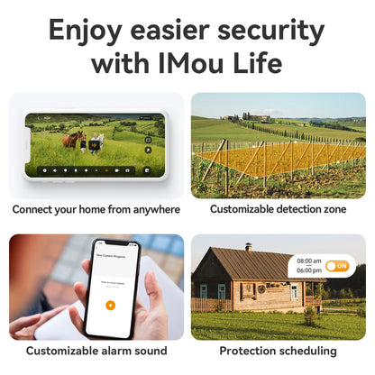 Cámara de seguridad exterior IMOU AOV PT de 5 MP con panel solar, 360°, PTZ, red wifi 4G LTE, batería de 10000 mAh, cámara IP con seguimiento automático
