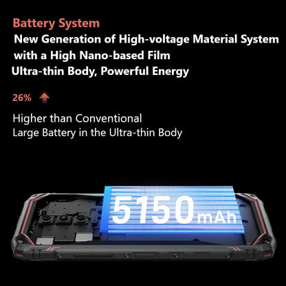 DOOGEE Blade 10 Pro (2024), teléfono móvil resistente con Android 14, 16 GB de almacenamiento + 256 GB (2 TB), pantalla HD+ de 6,56 pulgadas, batería de 5150 mAh.