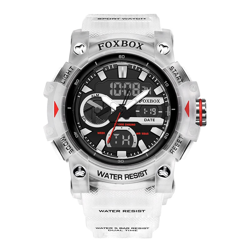 Reloj militar digital LIGE para hombre, resistente al agua hasta 50 m, LED, de cuarzo, deportivo, grande, masculino