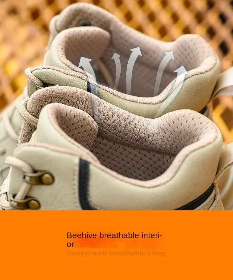 Botas de seguridad de caña alta para hombre, con puntera de acero y protección antipinchazos. Calzado de trabajo resistente y protector para la construcción.