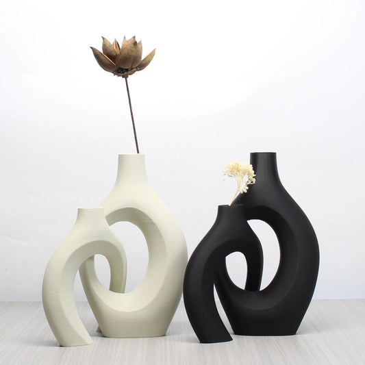 Un conjunto de jarrones artísticos de estilo bohemio, jarrones para decoración del hogar, la elección perfecta para la decoración del hogar y la oficina, adecuados para la sala de estar, el dormitorio y el mobiliario del centro de bodas.