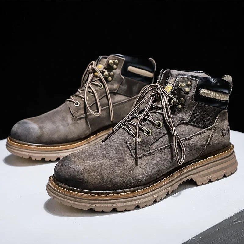 Botas de nieve para hombre, ideales para el invierno. Botas clásicas de caña alta para senderismo, con suela gruesa antideslizante y gran practicidad.
