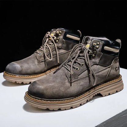 Botas de nieve para hombre, ideales para el invierno. Botas clásicas de caña alta para senderismo, con suela gruesa antideslizante y gran practicidad.