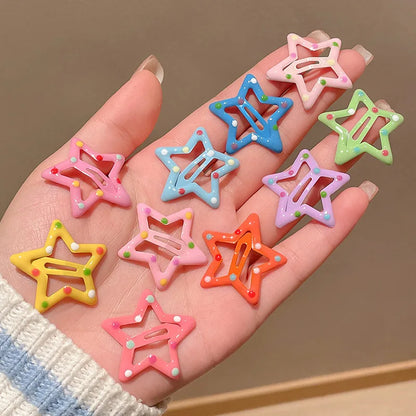 10 piezas de accesorios para el cabello para niñas, pinzas para el cabello para niños pequeños, horquillas para el cabello para niños, tocado lindo de color arcoíris, nuevo estilo