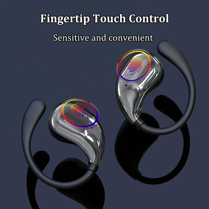 Auriculares inalámbricos Bluetooth 5.4 con gancho para la oreja, TWS, estéreo de alta fidelidad, resistentes al agua, con pantalla LED y modo de espera prolongado.