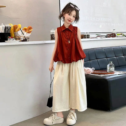 Conjunto de ropa infantil de 7 a 12 años para niña, ropa de verano para niña, 10 piezas, parte superior e inferior, 2025, nueva ropa infantil.