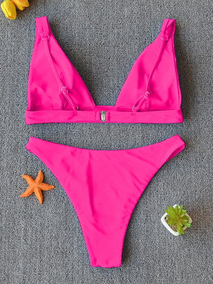 Bikini 2025 Micro Traje de Baño Sexy para Mujer, Traje de Baño Push Up, Conjunto de Bikini de Dos Piezas, Bañador Sólido, Traje de Baño para Mujer.