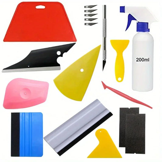 Kit de tintado de ventanas para automóvil, kit de instalación completo de película para ventanas, kit de herramientas de aplicación de envoltura de vinilo, herramientas profesionales para tintado de ventanas