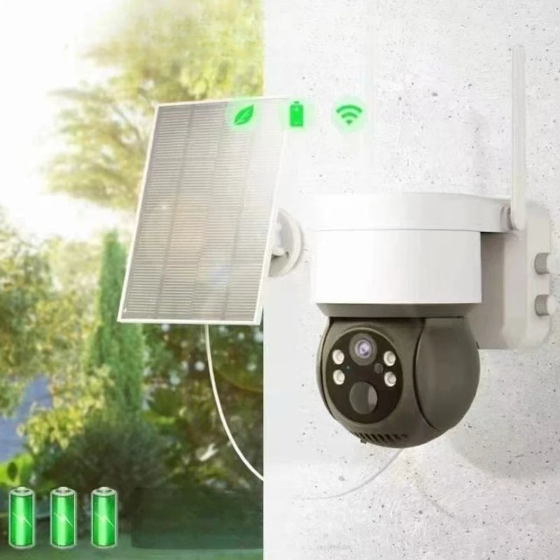 Cámara de vigilancia solar para exteriores con detección humana, visión nocturna, webcam inteligente, resistente al agua, inalámbrica, wifi, seguridad, cámara PTZ ICSEE