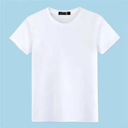Camiseta deportiva de manga corta blanca pura para hombre, camiseta ajustada de media manga, color base negro, ropa informal de verano.
