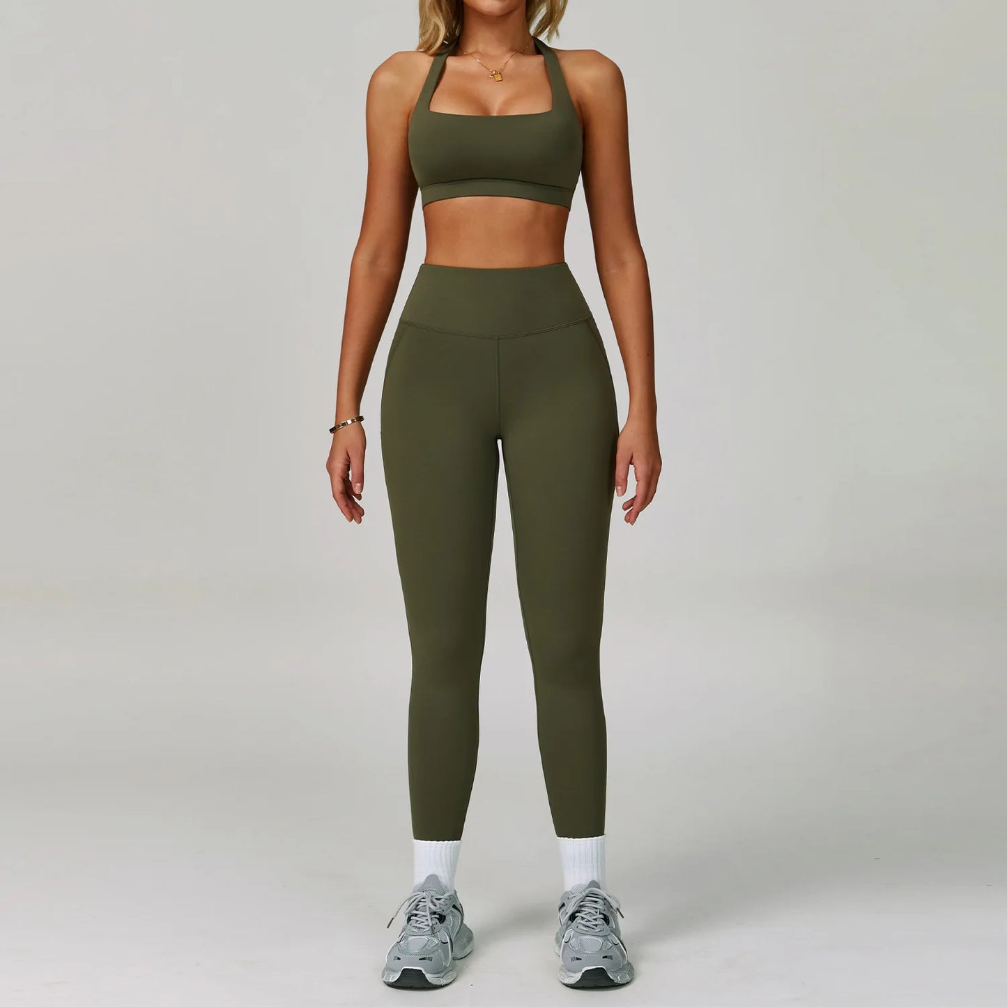2 Piece Set Women's Tracksuit Fitness Clothes Yoga Sets Sportswear Workout Bra High Waist Leggings Set Gym Clothing Sports Suits