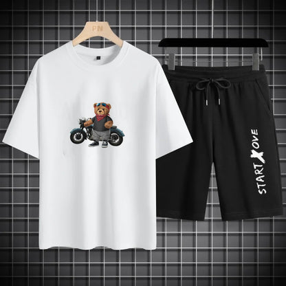 Ropa deportiva de verano para hombre 2025: camiseta fina y transpirable y pantalones cortos casuales de moda para baloncesto y deportes de ocio.