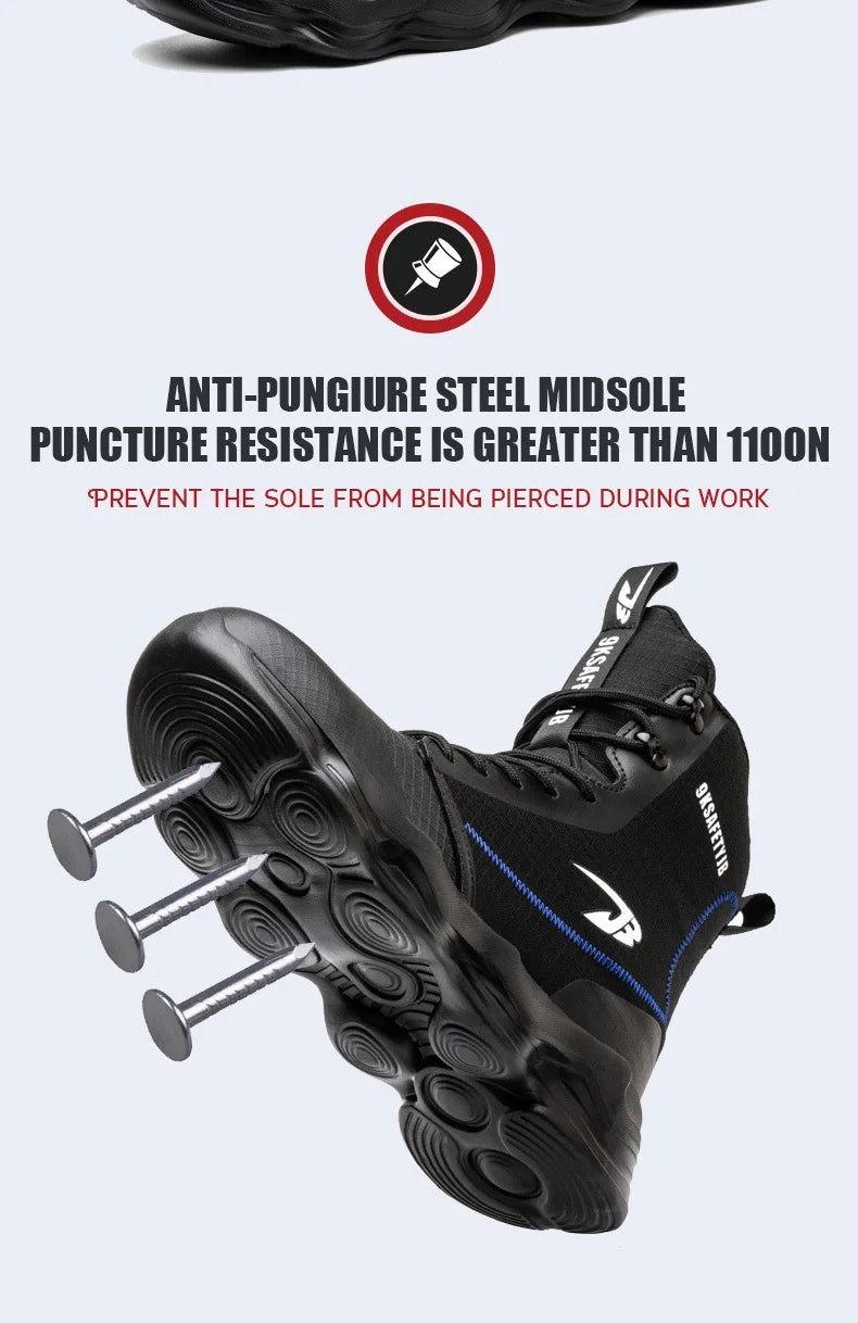 Botas de trabajo de seguridad para hombre con puntera de acero, nuevas, antiaplastamiento y antipinchazos. Calzado antideslizante para hombre, modelos para las cuatro estaciones.