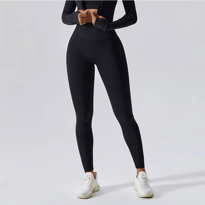 Pantalones de yoga, mallas deportivas para mujer, leggings de gimnasio, suaves, de cintura alta, elásticos, transpirables, de nailon, tipo T.