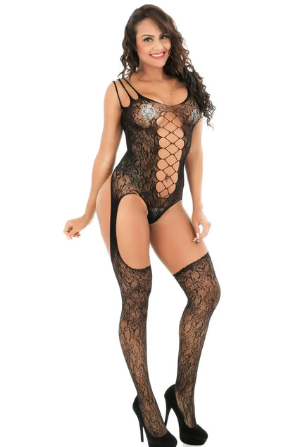 Lencería sexy, medias de cuerpo, body de osito de peluche, body erótico caliente, body con entrepierna abierta, medias de malla elástica, lencería erótica.