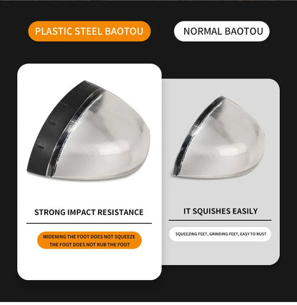 Zapatos de seguridad para hombre con puntera de plástico, ligeros, cómodos y resistentes a pinchazos. Botas de trabajo modernas e indestructibles.