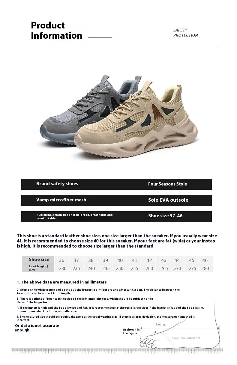 Zapatos de seguridad ligeros para hombre y mujer, zapatos de trabajo con puntera de acero, botas de trabajo, zapatillas deportivas transpirables para hombre y mujer, botas tácticas