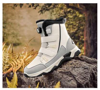 Botas de nieve impermeables para hombre, con entresuela, cálidas, para exteriores, antideslizantes y resistentes a la abrasión.