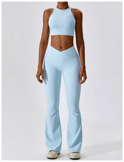 Pantalones de yoga acampanados para mujer, leggings de cintura alta, pantalones de pierna ancha, pantalones deportivos para gimnasio, entrenamiento físico, pantalones acampanados para baile latino.