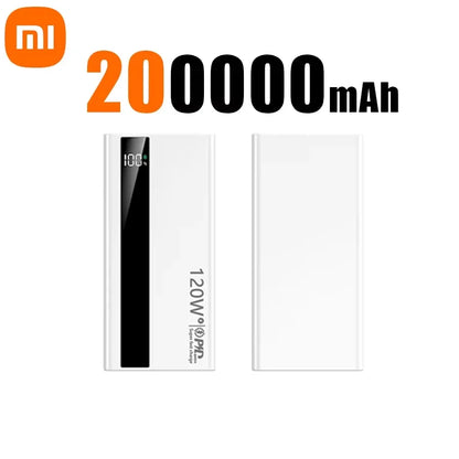 Banco de energía Xiaomi de 500.000 mAh, 120 W, carga ultrarrápida, batería externa de alta capacidad, cargador portátil para iPhone y Samsung.