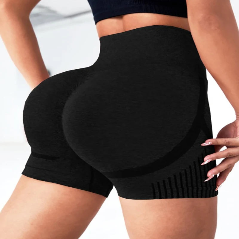 Leggings de yoga de Europa y Estados Unidos, sin costuras, elásticos, de cintura alta, de secado rápido, para deportes de ocio y yoga, pantalones cortos para mujer