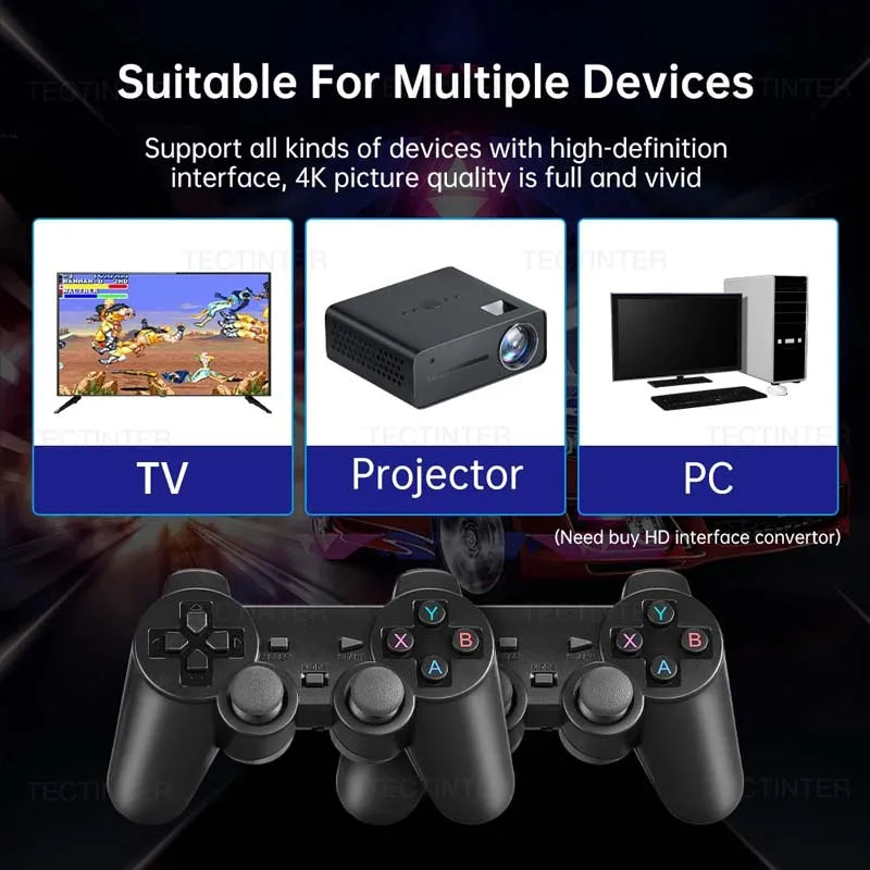Consola de videojuegos con 20.000 juegos integrados, mando inalámbrico, TV Game Stick 4K HD, minireproductor de juegos portátil retro
