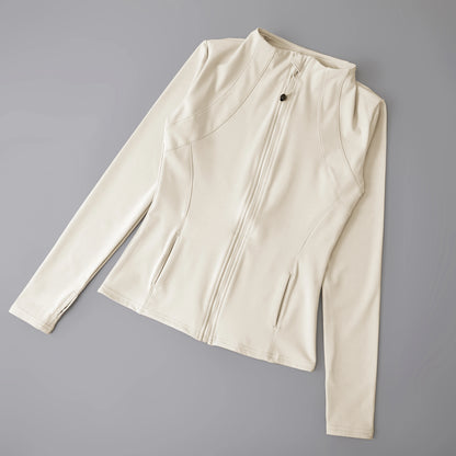 Chaqueta deportiva para mujer, camiseta de yoga, ajustada, de manga larga, para correr, pilates y fitness