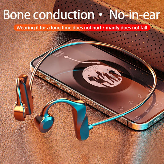 Auriculares de conducción ósea K69 con Bluetooth, auriculares deportivos de alta fidelidad con gancho para la oreja, inalámbricos y micrófono, resistentes al agua.