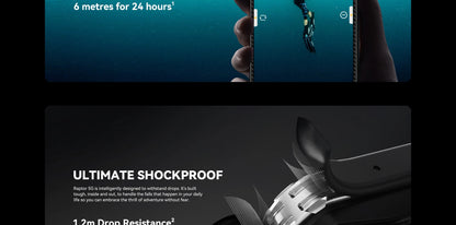 Smartphone resistente IIIF150 Raptor 5G con Android 14, pantalla AMOLED de 6,78" y 120 Hz, 16 GB de RAM + 512 GB de almacenamiento, cámara de 50 MP, batería de 10000 mAh y 65 W.