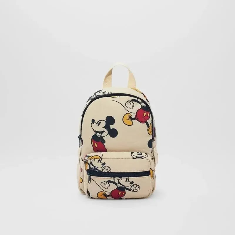 Mochila de moda con dibujos animados de Mickey Mouse de Disney, mochila escolar de lona de Minnie para mujer, mochila de gran capacidad a la moda, mochila para niñas