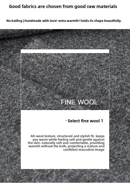 Abrigo de lana de invierno COMXZ 2025 para hombre, estilo retro, grueso, de cachemir, ropa urbana coreana, ligero, de lujo, con mezcla de lana.