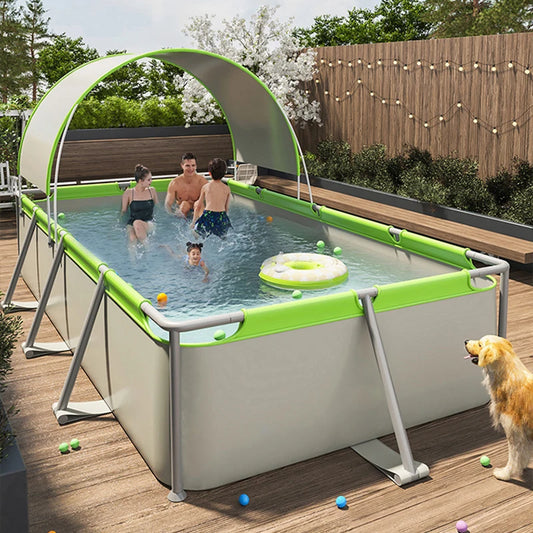 Piscina de verano inflable grande para familias con tobogán, juguetes inflables, juegos acuáticos al aire libre, piscina para bebés, patio trasero